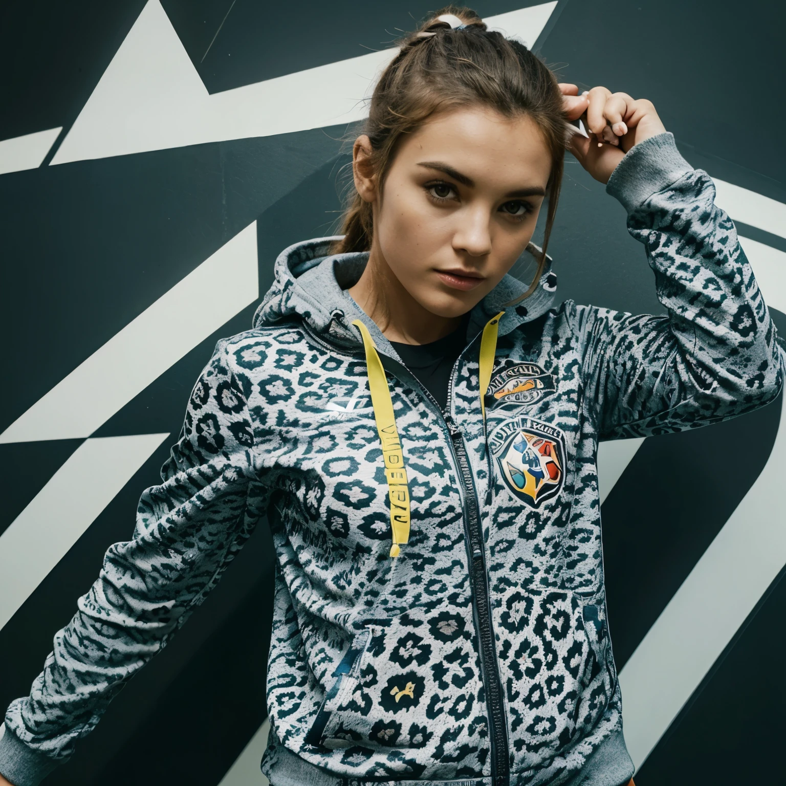 Logotipo de marca de artigos esportivos chamada Speedy Sports Store com um mascote leopardo