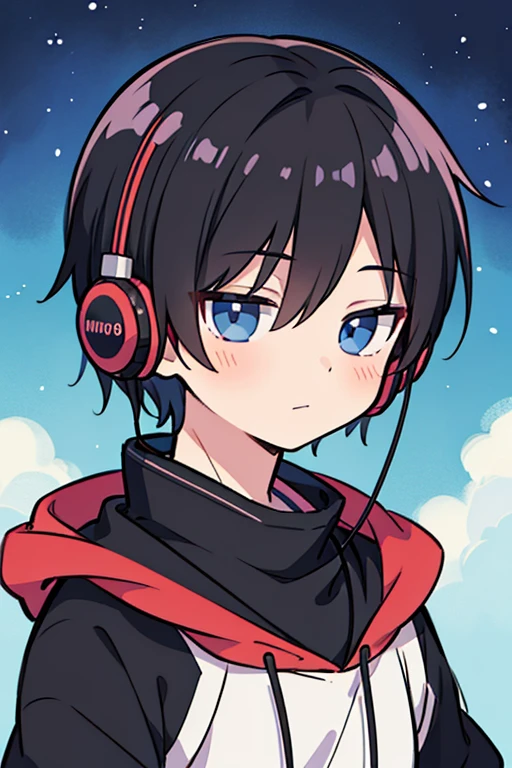 1 boy,solo,boy,anime boy with headphones,nightcore, anime, [[[[grinning evily]]]], 2 d anime style, anime boy, lofi artstyle,anime vibes, lofi portrait,high quality anime artstyle, anime artstyle, anime style 4 k,black hair			