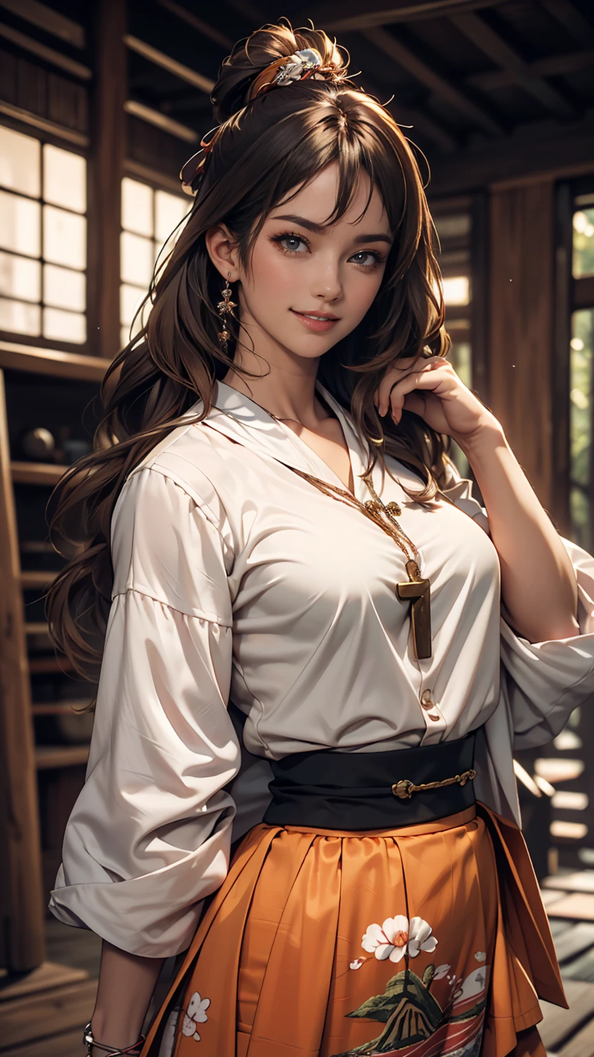 (masterpiece:1.5),(highest quality:1.5),(Very detailed:1.3),(figure:1.2),(8k wallpaper:1.2),(highest quality:1.2),(Very detailed:1.2),(Shorthand),(Photorealistic),(Photorealisticistic),(Unreal Engine),(High resolution:1.2),(oil:1.05),(cross hatching)(highest quality:1.1),(Surreal:1.1),(very nice,beautiful),, Panorama,, One girl,, (Blouse and layered skirt), , smile,, stand,, (on okinoshima),, Japan,okinoshima