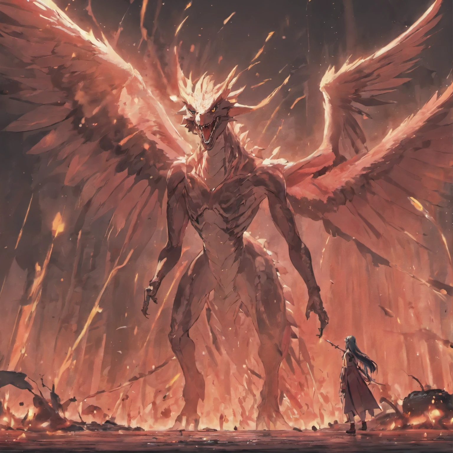 Winged Dinosaur，Hard Scale，Bleeding，Injured