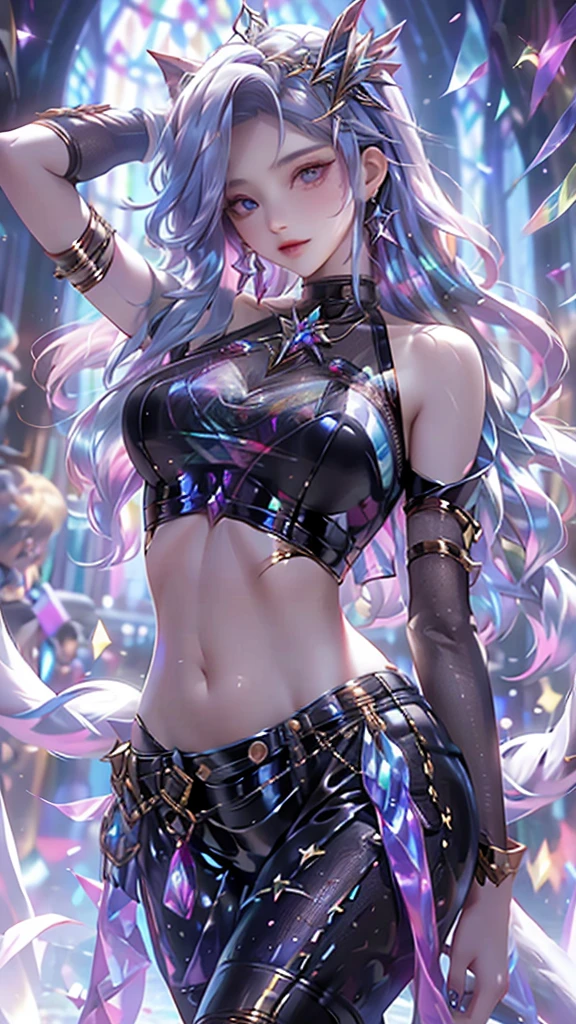 hot girl, dancer, White skin, abdomen, Bulging abdomen, Pregnant, belly button, Super huge abdomen, Giant abdomen, Focus on the abdomen, Huge abdomen, High raised abdomen, Exaggerated abdomen, Demon Wings, bikini, transparent, charming smile, 2K, CG, high quality, intricate details, Super detailed, Inside the castle, Spooky feeling, magic, Black series, Gothic, mysterious atmosphere