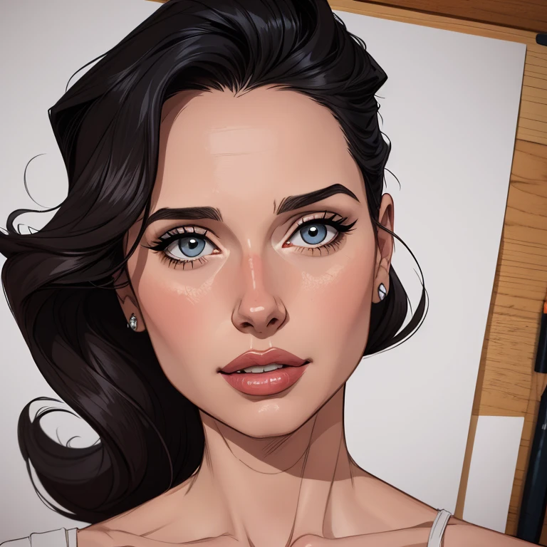 estilo de desenho animado:1.2), Geena Davis s Mulher brasileira desenho ART Artline mulher Imagem cartoon de uma mulher , roupas sensuais , garota super valente destemida , Ilustra??o estilo desenho animadocabelo preto ondulado, estilo de arte dos desenhos animados, estilo de arte dos desenhos animados, digital illustration style, design de personagens altamente detalhado, arte digital detalhada fofa, Fan art horror character design portrait, black curly hair digital illustration beautiful high quality portrait, arte em quadrinhos, retrato do design do personagem, Busty undressed and medium breasted cartoon style female character Geena Davis