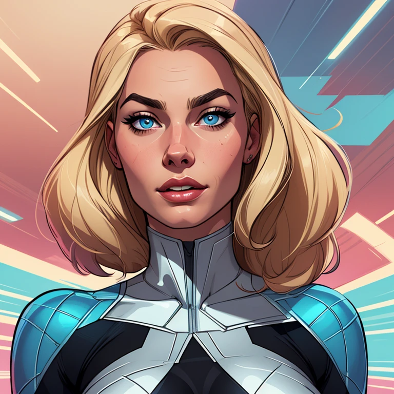 a Cartoon style digital illustration close-up of a woman with blonde hair and blue eyes, artgerm e lois van baarle, zenoscope, Betty Cooper, Lois van Baarle e Rossdraws, no estilo artgerm, artgerm julie bell beeple, retrato de emma geada, Invisible Woman, black canary, margot robbie em gta v, wonderful expression Cartoon style digital illustration 
