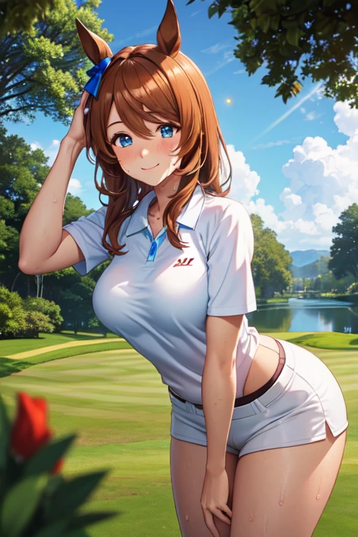 mastute piece,Best Quality,insanely detailed,8k cg,nsfw,
(shoot upper body:1.3),
(1girls:1.3),standing,looking at viewr,body in front,both arms behind back,(golf-wear:1.3),(bare :1.2),(bare nipplesbreak,
blush,shy,(ecstasy face),ing:1.2),break,(light orange hair:1.3),
break,
perfect breasts,perfect teatsmouth:0.9),(large breasts:1.2),
(golf-course),