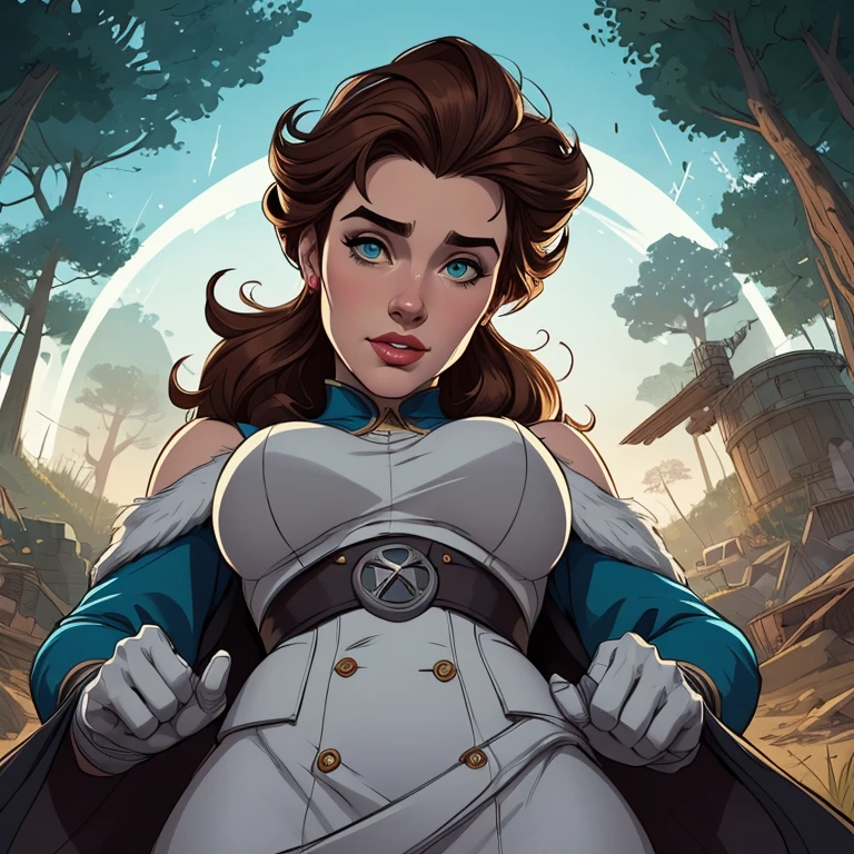Personagem feminina armada com um .38 em estilo ocidental atompunk Fallout 4 Jennifer Connelly le com cicatrizes de guerra Imagem de desenho animado de uma mulher .Ilustra??o estilo desenho animado, estilo de arte dos desenhos animados, estilo de arte dos desenhos animados, digital illustration style, estilo atompunk design de personagens altamente detalhado, arte digital detalhada coragem, Forest fan art, Design de personagens de retrato, beautiful digital illustration, retrato de alta qualidade, Arte em quadrinhos, mulher jovem cabelo com transas lindas . Queen Anna of ArendelleBeautiful lined eyes Medium large bust and wonderful sexy clothes. image expression of sexual desire from waist to head illustration Queen Anne of Arendelle atompunk style Fallout 4 The perspective is from below, enfatizando a majestade e o poder da Gigante." armed with a 38 Western-style revolver with a 38 revolver in her hands 