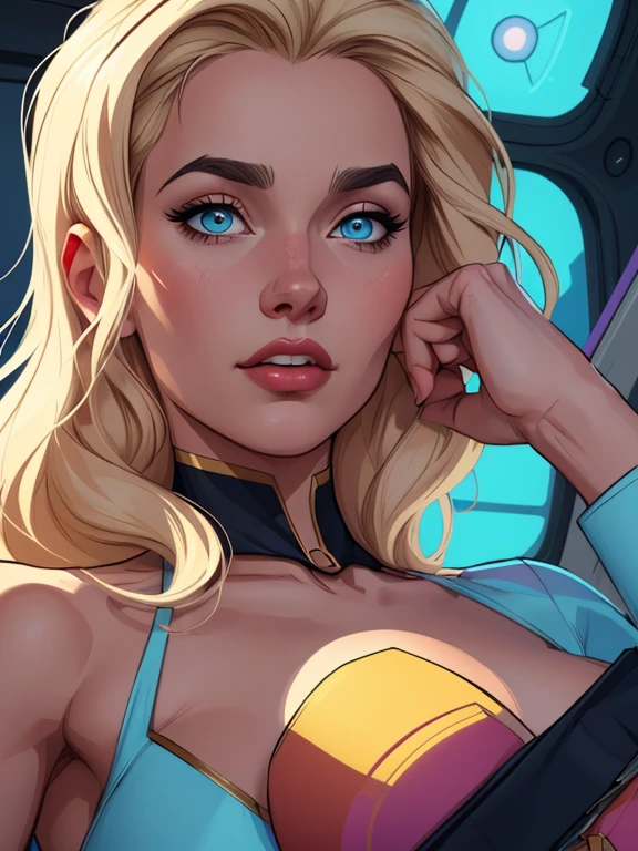 Personagem mulher estilo atompunk Fallout 4 Jennifer Connelly le com marcas de guerras Imagem de desenho animado de uma mulher .Ilustra??o estilo desenho animado, estilo de arte dos desenhos animados, estilo de arte dos desenhos animados, digital illustration style, estilo atompunk design de personagens altamente detalhado, arte digital detalhada coragem, Forest fan art, Design de personagens de retrato, beautiful digital illustration, retrato de alta qualidade, Arte em quadrinhos, mulher jovem cabelo com transas lindas . Queen Anna of ArendelleBeautiful lined eyes Medium large bust and wonderful sexy clothes. image expression of sexual desire from waist to head illustration Queen Anne of Arendelle atompunk style Fallout 4 The perspective is from below, emphasizing the majesty and power of the Giganteum style Cartoon style digital illustration close-up of a woman with blonde hair and blue eyes, artgerm e lois van baarle, zenoscope, Betty Cooper, Lois van Baarle e Rossdraws, no estilo artgerm, artgerm julie bell beeple, retrato de emma geada, Invisible Woman, black canary, margot robbie em gta v, wonderful expression Cartoon style digital illustration