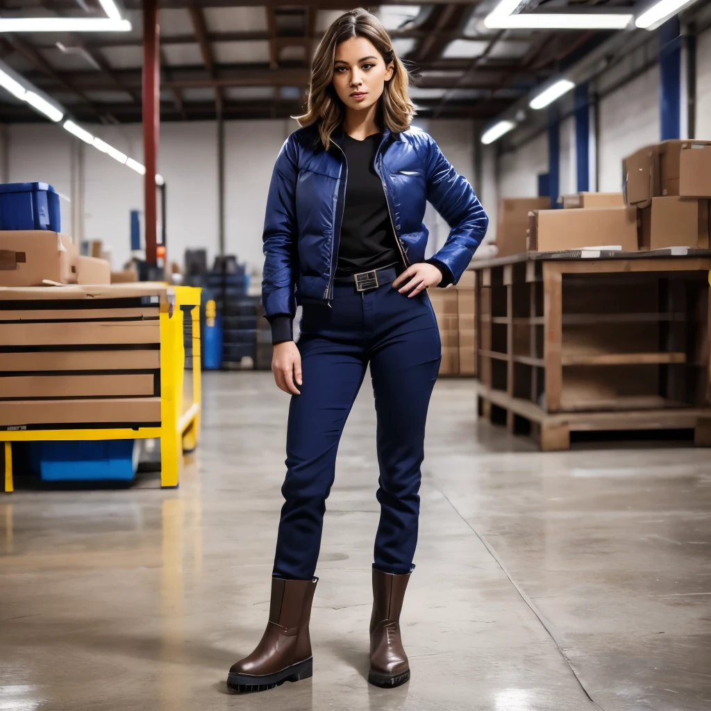a chelsea work boots ,in factory ,full body ,4k,phote
