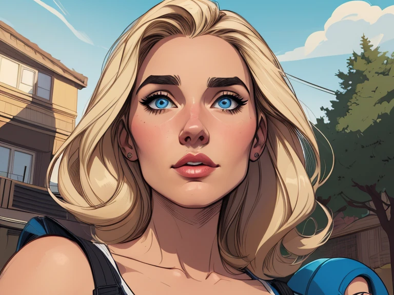Personagem mulher estilo atompunkestilo artgerm Fallout 4 Jennifer Connelly le com marcas de guerras Imagem de desenho animado de uma mulher .Ilustra??o estilo desenho animado, estilo de arte dos desenhos animados, estilo de arte dos desenhos animados, digital illustration style, estilo atompunk design de personagens altamente estilo artgermdetalhado, arte digital detalhada coragem, Forest fan art, Design de personagens de retrato, beautiful digital illustration, retrato de alta qualidade, Arte em quadrinhos, mulher jovem cabelo com transas lindas . s lined eyes Medium large bust and wonderful sexy clothes. image expression of sexual desire from waist to head atompunk style Fallout 4 The perspective is from below, emphasizing the majesty and power of the Giganteum style Cartoon style digital illustration close-up of a woman with blonde hair and blue eyes, artgerm e lois van baarle, zenoscope, Betty Cooper, Lois van Baarle e Rossdraws, no estilo artgerm, artgerm julie bell beeple, retrato de emma geada, Invisible Woman, black canary, margot robbie em gta v, wonderful expression style Cartoon style digital illustration Jennifer Connelly artgerm style
