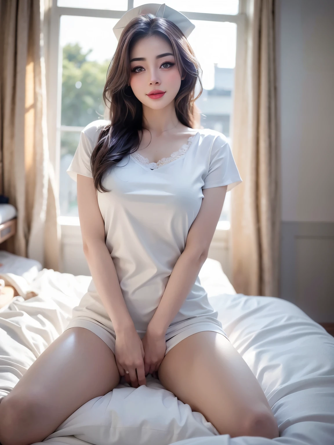 Best Quality, Ultra High Definition, (Photorealistic:1.4),Sunset Light, Korean Women, Detailed Photo, Smiling, Sexy, Facing Camera, Close-up (Masterpiece: 1.3), (8K, Photorealistic, Best Quality: 1.4), (1girl), Beautiful Face, (Realistic Face),Beautiful Hairstyle, Realistic eyes, beautiful detail eyes, (realistic skin), beautiful skin, (sweater), absurd, attractive, ultra high resolution, ultra realistic, high definition, golden ratio,Good hands、10、high-reaster-piece、highest quality、head:1.3、((Hasselblad photo))、Fine Skin、crisp focus、(Light like a movie)、gentle lighting、Dynamic Ungle、[:(detailed face:1.2):0.2]、The chest is large.、Sweating, skin flow.:1.2、Erotic smile　Audience view　Colossal　having　sleeveless　Quench the upper arm.　I'm sticking out.　open legs　Nipples are visible.　Negative prompt　Pubic hair can be seen.
Negative Pro, smiling, ((detailed face )), ((detailed beauti vagina)), ((detailed body ((naked)))) , (((The massage central))), (((room master))), Highly detailed face and skin texture, Detailed eyes, Double eyelid,huge breasts,masterpiece,super fine eyes,super fine hand,Wearing jewelryrealistic, face zoom, perfect makeup