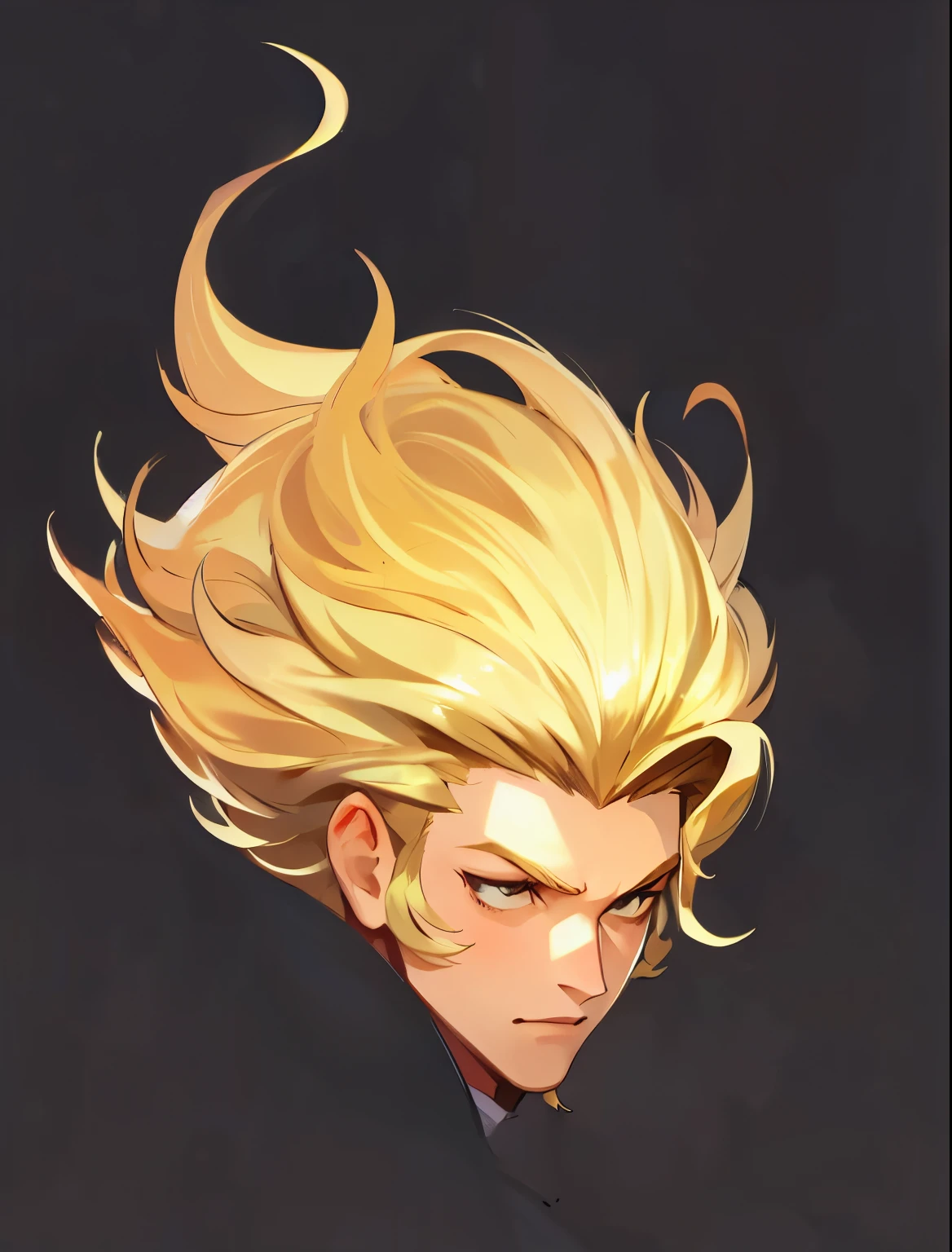Blonde man，Flowing blond hair，