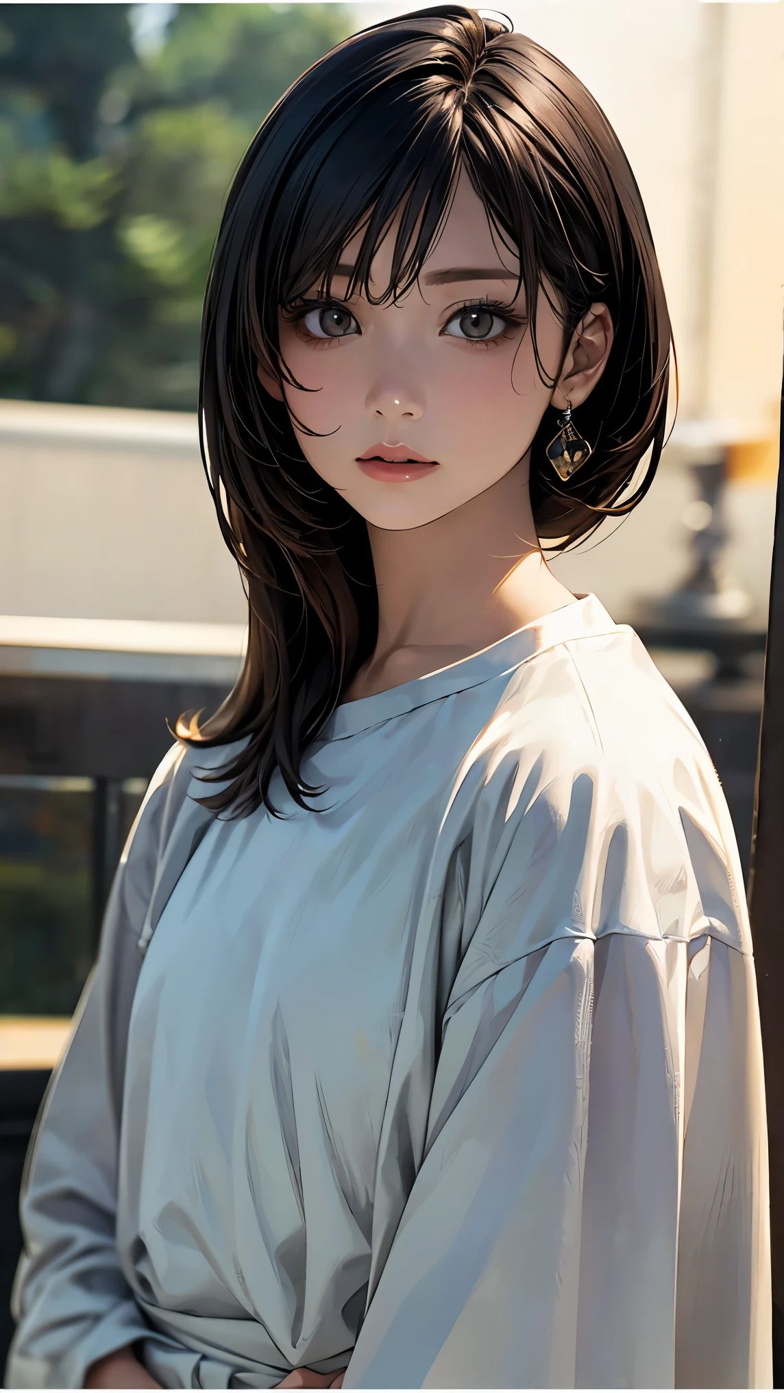 (hig彼st quality、8k、32k、masterpiece)、(Realistic)、(Realistic:1.2)、(High resolution)、Very detailed、Very beautiful face and eyes、1 girl、Round and small face、Tight waist、Delicate body、(hig彼st quality、Attention to detail、Rich skin detail)、(hig彼st quality、8k、Oil paint:1.2)、Very detailed、(Realistic、Realistic:1.37)、Bright colors、Full Body Shot