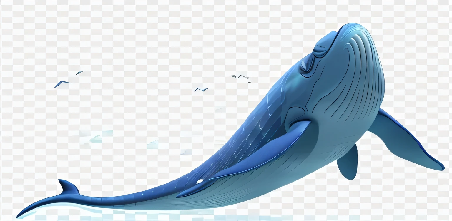 a blue whale is swimming in the ocean on a transparent background, the blue whale crystal texture, blue whale, Realistic illustration, whale, HD illustrations, humpback whale, “Photorealistic”, High quality and realistic, High quality 3D realistic, blue realistic 3 d render, whales, Giant marine creatures suddenly appear, Realistically highly detailed, High resolution ultra detailed, Very detailed high resolution