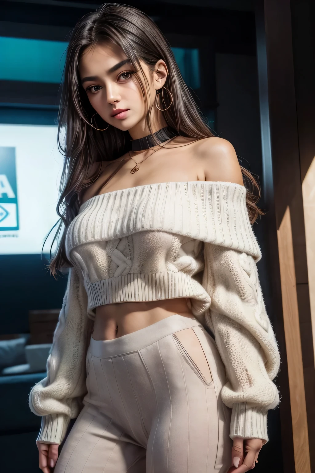 realista, melhor qualidade, 8k hd, dslr, soft lighting, alta qualidade, film grain, Fujifilm XT3,
Korean K-pop idol, Gucci, Roupas casuais, off-shoulder sweater, sweater, ribbed pants, moletom, Balenciaga, Adidas,
1 garota, olhos detalhados, olhos gradientes, rosto bonito, peito grande, magro, cintura fina, cidade, peito acentuado, big pelvic, quadril largo, cintura estreita, cintura curva, surpreso, feliz, cara chocada