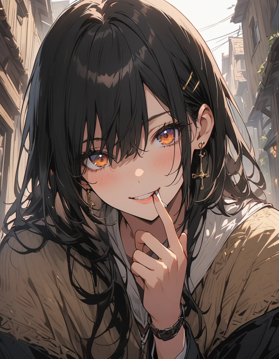 (非常にdetailedな 、 8k wallpaper,masterpiece, highest quality, 非常にdetailedな),(Best lighting, Best Shadow, Very delicate and beautiful),floating,Cigarette smokeが周囲に漂う、(Cigarette smokeが空中に文字を浮かべている)、(Cigarette smoke)High saturation,(Handsome Men:1.2、Black Hair、holding a cigarette in his mouth)、(highest quality、masterpiece、High resolution、detailed)、animeスタイル、Flat Style,Beautiful Eyes, Delicate and beautiful face, BREAK,extremely detailed、Dynamic Angle、anime、fullbody、Stylish Gothic Western-style building、Western