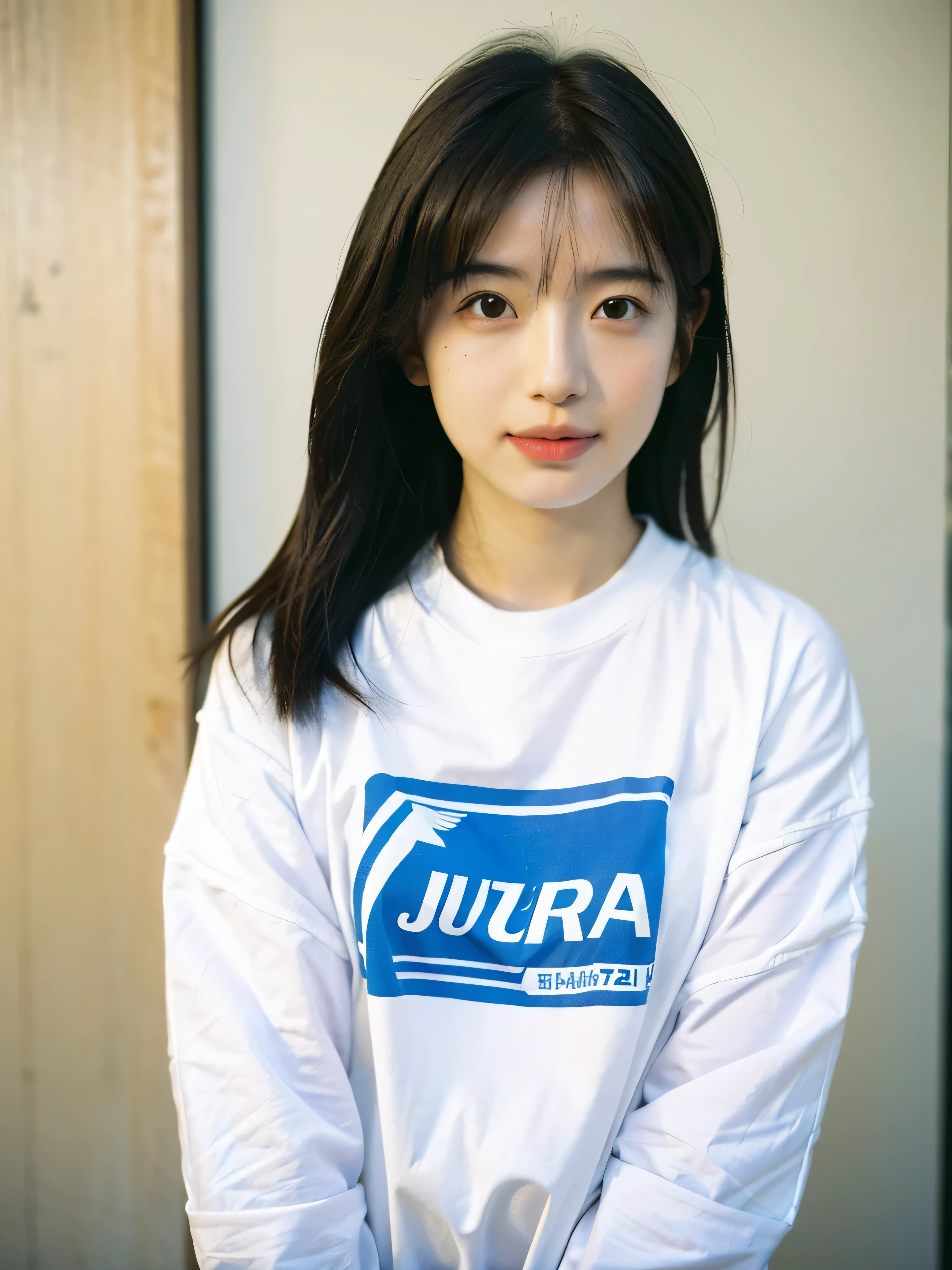 best qualtiy，tmasterpiece，Ultra-high resolution，（realisticlying：1.4），（Turn off the portrait）RAW photogr，1girll，female student，tmasterpiece，Photorealistic photos，Photos of Japan，Fujifilm negative，low-saturation，low-contrast，Pocari sweat advertising（（Little Brest））