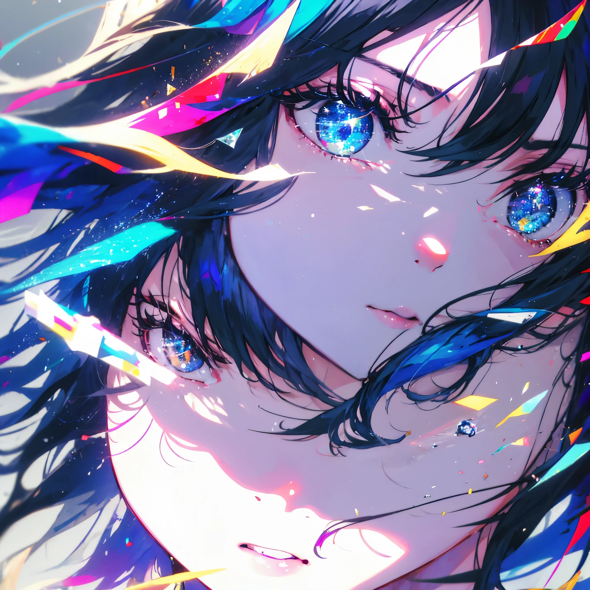 (high quality art,anime,ultra-detailed),(best quality,4k,8k,highres,masterpiece:1.2),beautiful detailed lips,extremely detailed eyes and face,black hair,sparkling eyes, blue eyes, (detail eyes:1.3), standing,city scenery