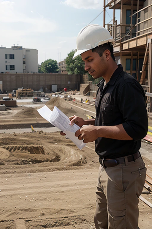 construction management - civil engineer working on the construction site