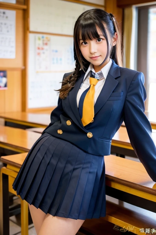 Busty Japanese middle school student in hot pants