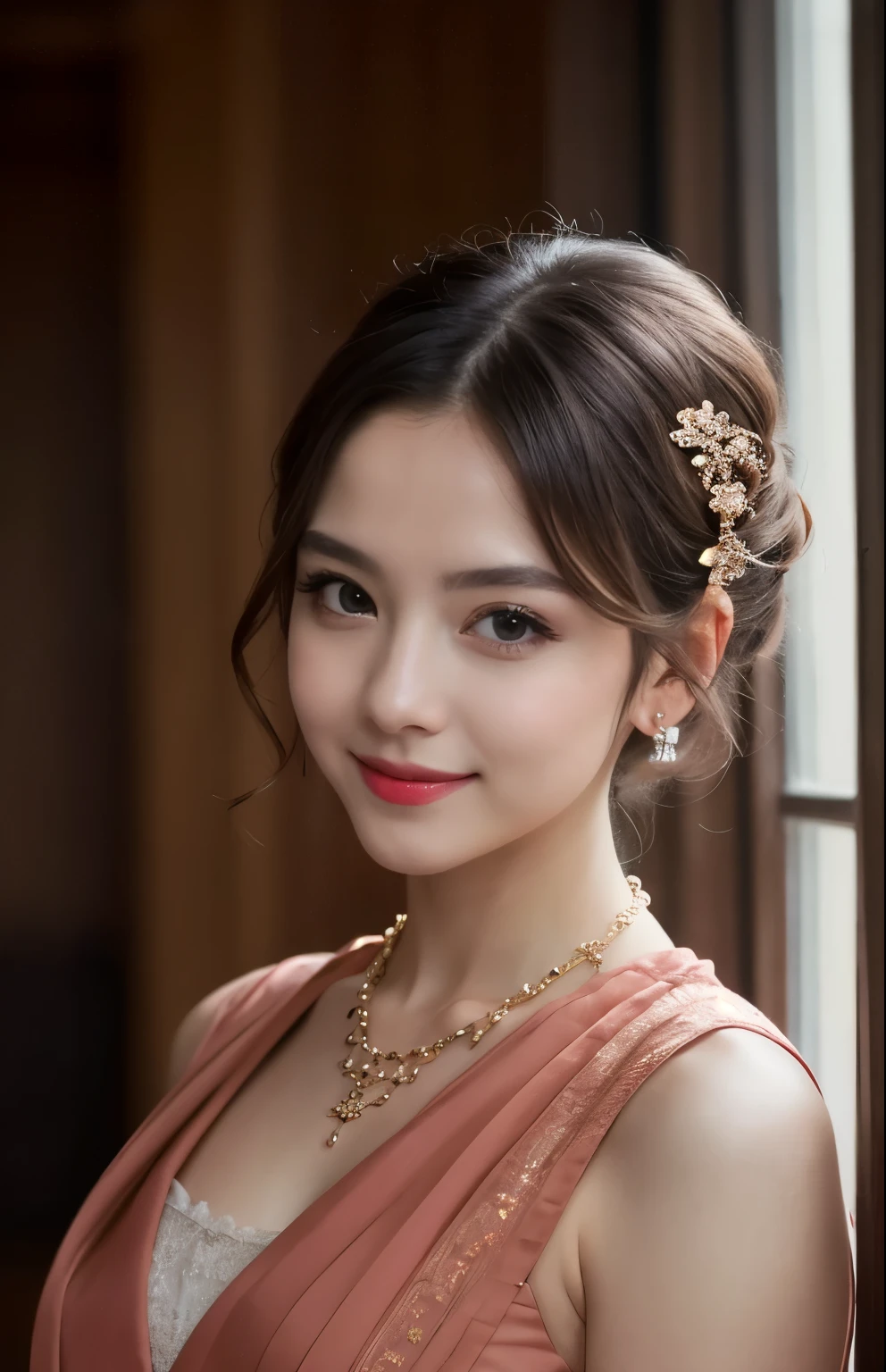 Great quality, masterpiece, High Resolutiupon, One girl, blush, (Captivating smile: 0.8), Star Eyes, chinese hanfu, hair accessory, necklace, jewelry, beauty, upon_body, Tyndall effect, realism, Shadow Room, Light Edge, Two-tupone Lighting, (Skin with attention to detail: 1.2), 8k UHD, SLR, Soft Light, high quality, Volumetric lighting, snapshot, High Resolutiupon, 4K, 8k, Background Blur, Light tulle,