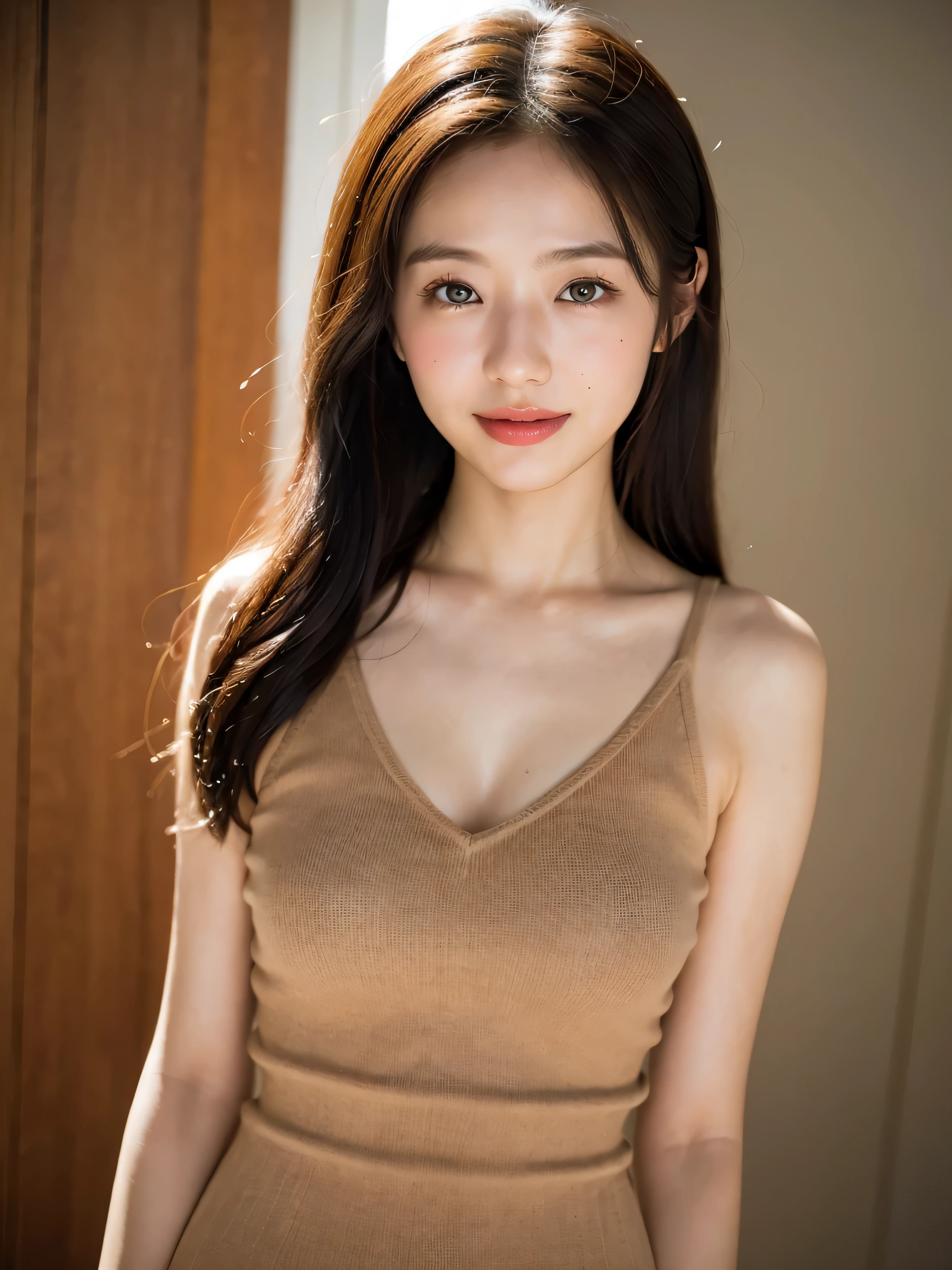 (8k, RAW photo, best quality, masterpiece:1.2), High detail RAW color photo, professional photograph, (realistic, photo realistic:1.37), cinematic light, 1girl,smile