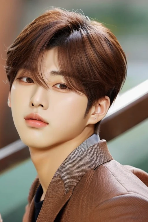Korean Idol mens Being stared at relax Brown eyes