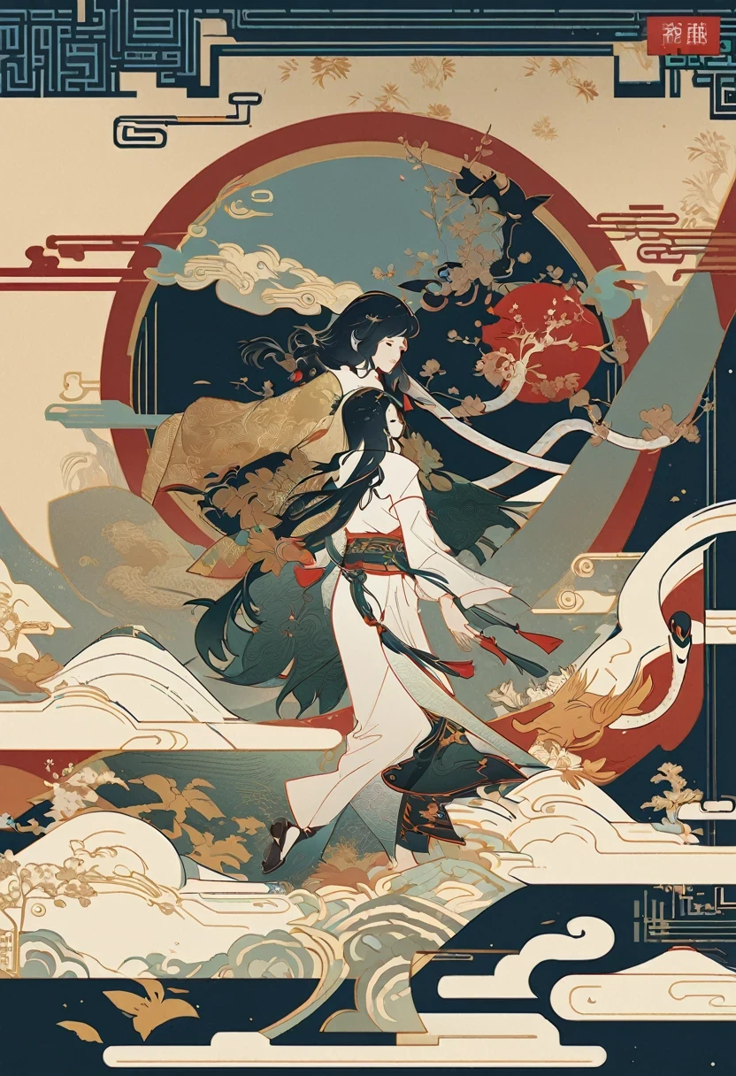Ukiyo-e style animesque surreal wondrous strange Whimsical absurderes fanciful Sci-Fi Fantasy The Universe of Storyboards The birth of the image Exploring Animation