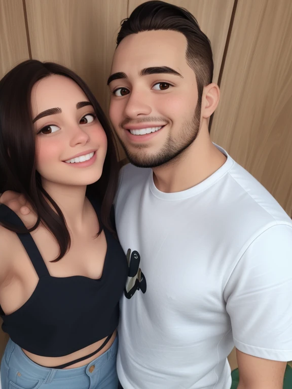 Uma mulher de 18 anos, com longos cabelos castanhos escuros , cara triangular, sorriso encantador, E olhos castanhos, na sala de aula, studio lighting, sign language interpreter and sign language teacher. Ele usa roupas pretas, blusa y jeans negros