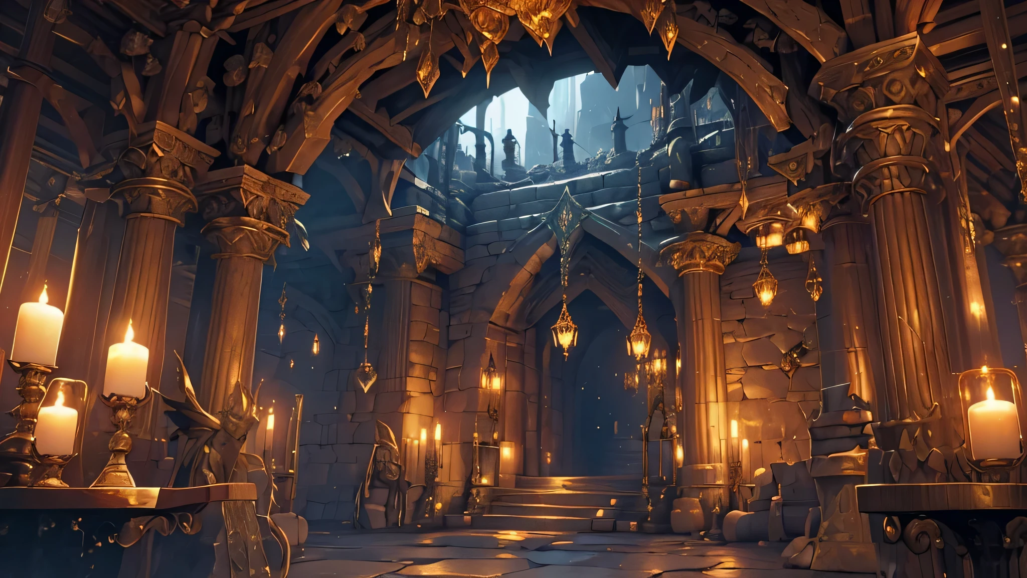Underground city,dwarves,medieval fantasy,illustration,stone architecture,elaborate tunnels,mysterious glow,bustling marketplace,ornate decorations,rich tapestries,enchanted artifacts,golden goblets,glowing crystals,narrow passageways,dimly lit taverns,flagstone floors,iron gates,secret hideouts,hidden treasures,armor-clad dwarves,mining equipment,smelting furnaces,ancient tomes,deep mining shafts,flickering torches,heavy iron doors,carved statues,enchanted weapons,crafted armor,forbidden chambers,spectacular underground waterfall,stone bridges,whispering echoes,enchanted debris,dusk and dawn,royal banquet hall,majestic throne room,sparkling gemstones,enchanted forest,guardian dragon,subterranean lake,precious metals,hidden gem mine,dim underground skies,mystical rituals,forgotten legends,earthquake-proof structures,elven visitors,symbolic engravings,fantastical beasts,shadowy creatures,secret tunnels,[best quality,4k,8k,highres,masterpiece:1.2],ultra-detailed,(realistic,photorealistic,photo-realistic:1.37),HDR,UHD,studio lighting,extreme detail description,professional,vivid colors