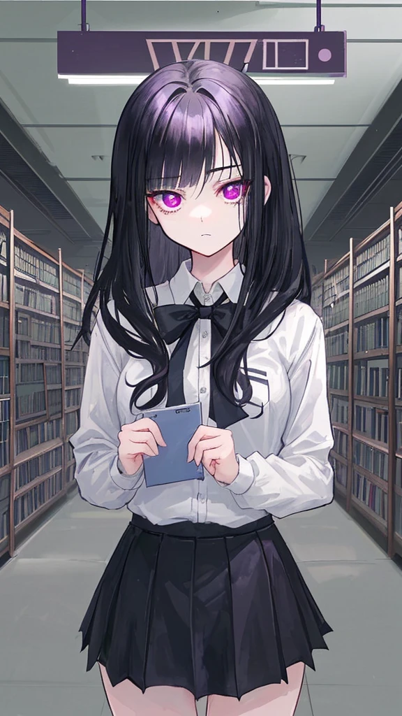 Mandy hates noises, she's an introvert, she loves to be alone. Her hair is black and suits her personality and her eyes are dark violet. She wears uniform since she is a student her favorite place is the library where is quiet and peaceful. BACKGROUND: SCHOOL GATE
