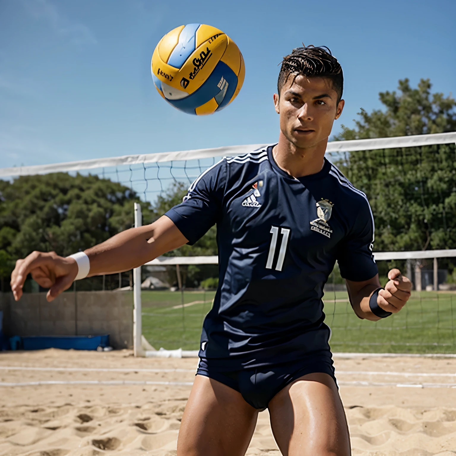 Cristiano ronaldo playing volleyball