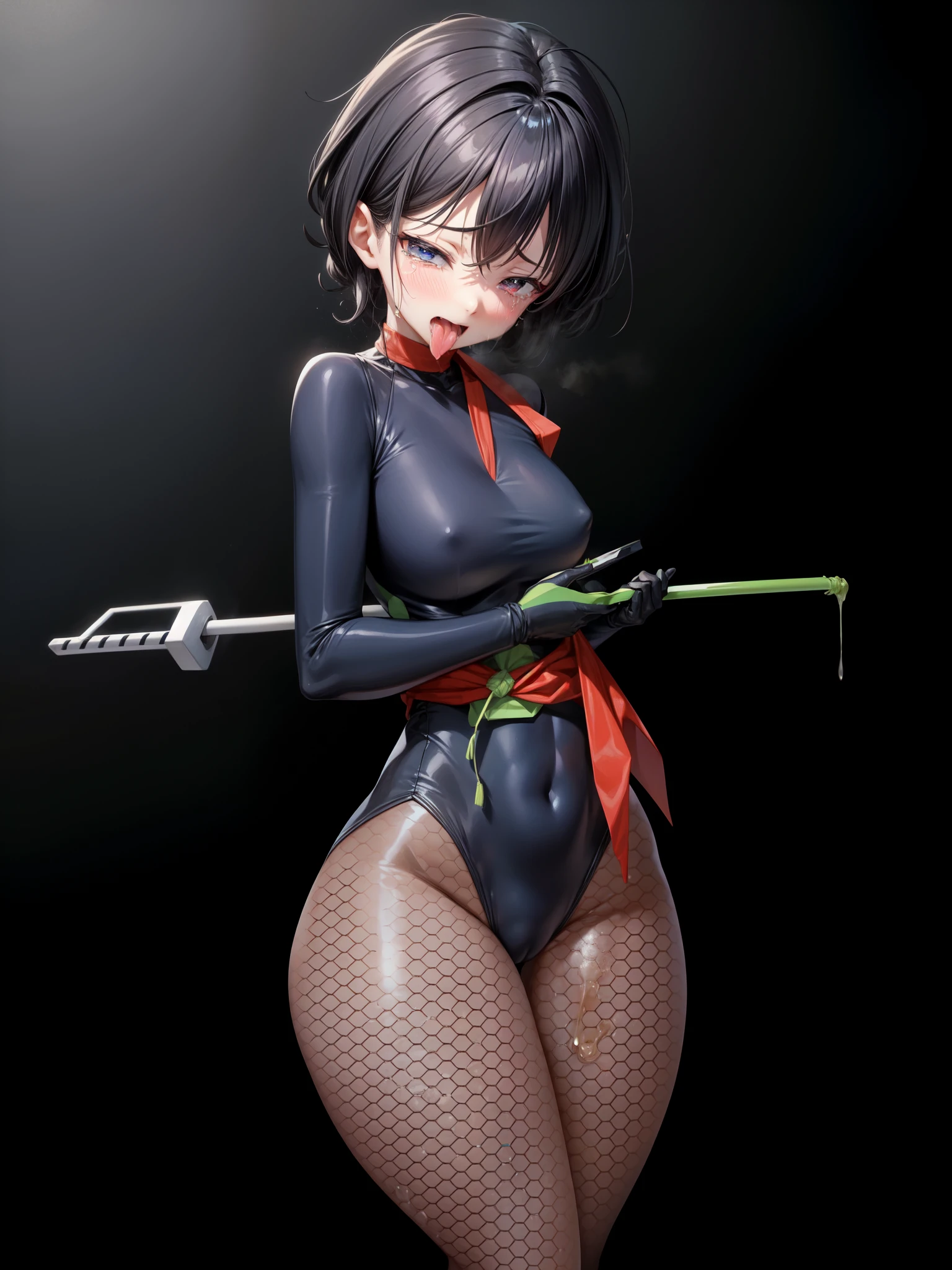 Close-up of a woman in a black leotard, Gloss,Saiyan Girl, wonderful, Nano Girl, Female body type, Inspired by Hiromu Arakawa, Anime Manga Robot!! Anime Girls, Fubuki, Full Body Suit, by Hiromu Arakawa, , wonderful, silk, Beautiful and attractive anime , Anime Girls of the future, tears,Drooling,Pee,Sweat,Ahegao,Tongue out,incontinence,incontinenceして股間を濡らしている,Peeing,White semen in the crotch,Droolingを垂らしている,口を開けSticking out tongue,Sticking out your tongue and drooling,Estrus,Nipple Pochi,Estrus!!!,Blushing,Drooling with excitement,White semen in the crotch,White stain in crotch,Droolingが垂れている,垂れたDroolingが胸についている,Crotch stain,Crotch stainのあと,feeling sexual,Excited,Nipples are erect,Face is hot,Joy,Lust!!!,LustしてSticking out tongue,Lustして涎を垂れ流している,Sticking out tongue,AhegaoでSticking out tongue,Mouth wide open and tongue sticking out,drool is dripping from the mouth,Drooping tears,Drooping tearsがおっぱいについている,Eyes wide open,恐怖でEyes wide open,Scared,怯えてEyes wide open,Crying face,Wide Eyes!!!,Wide Eyesから大粒のtears,股間からPee!!!