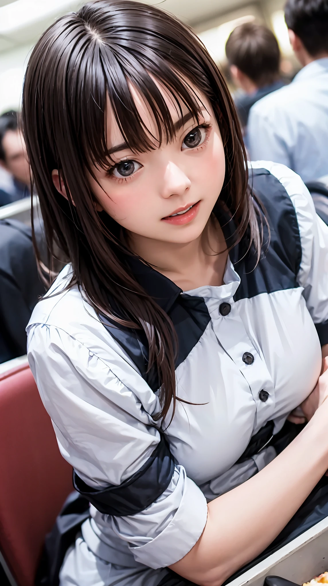 highest quality、4K quality、Man Attacking、The female hostess is attacked、Man grabs woman's chest（1.9）、slender、Small face、16 years old、A man plays with a woman&#39;s crotch