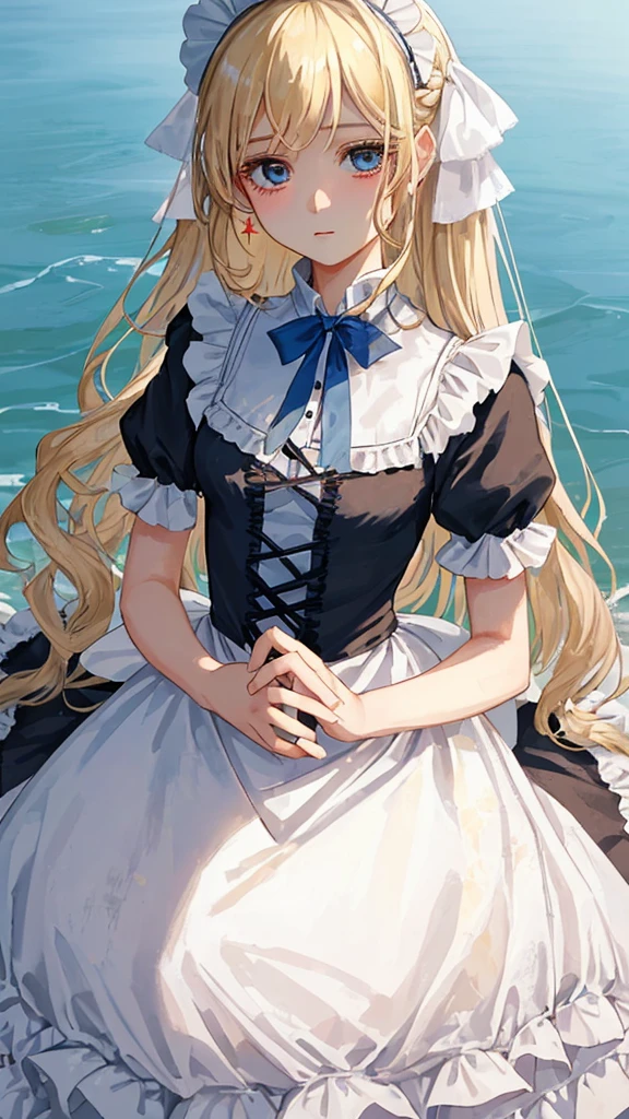 Maria is a sweet and loving , she is only a maid but even she is covered in dirt nobody can outshine her beauty. Her hair is blonde and shines like the morning star and her eyesis blue and twinkle like the blue ocean reflected by the sunlight.