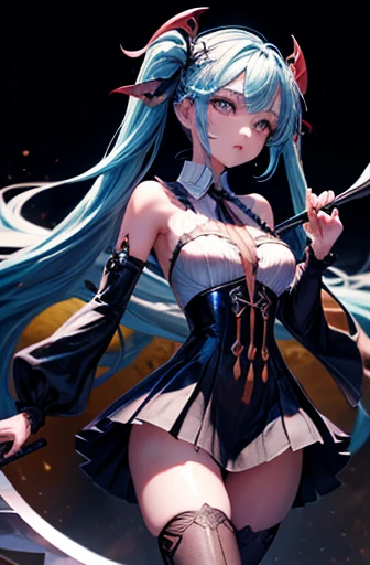 uma mulher, holding a black sickle decorated with Japanese symbols signifying death, a black flame coming out of the decoration, as pontas da foice saem dela ventos negros com fantasmas de caveiras, the best Judy for the face and scythe The woman is wearing appropriate steel scythe clothing, The man's hair is black, the woman is the personification of shinigami, (the background of the CG 8k module is very detailed) (melhor qualidade), (best illustration), (melhores tons), very detailed t --v6 ee wearing panties and bra.