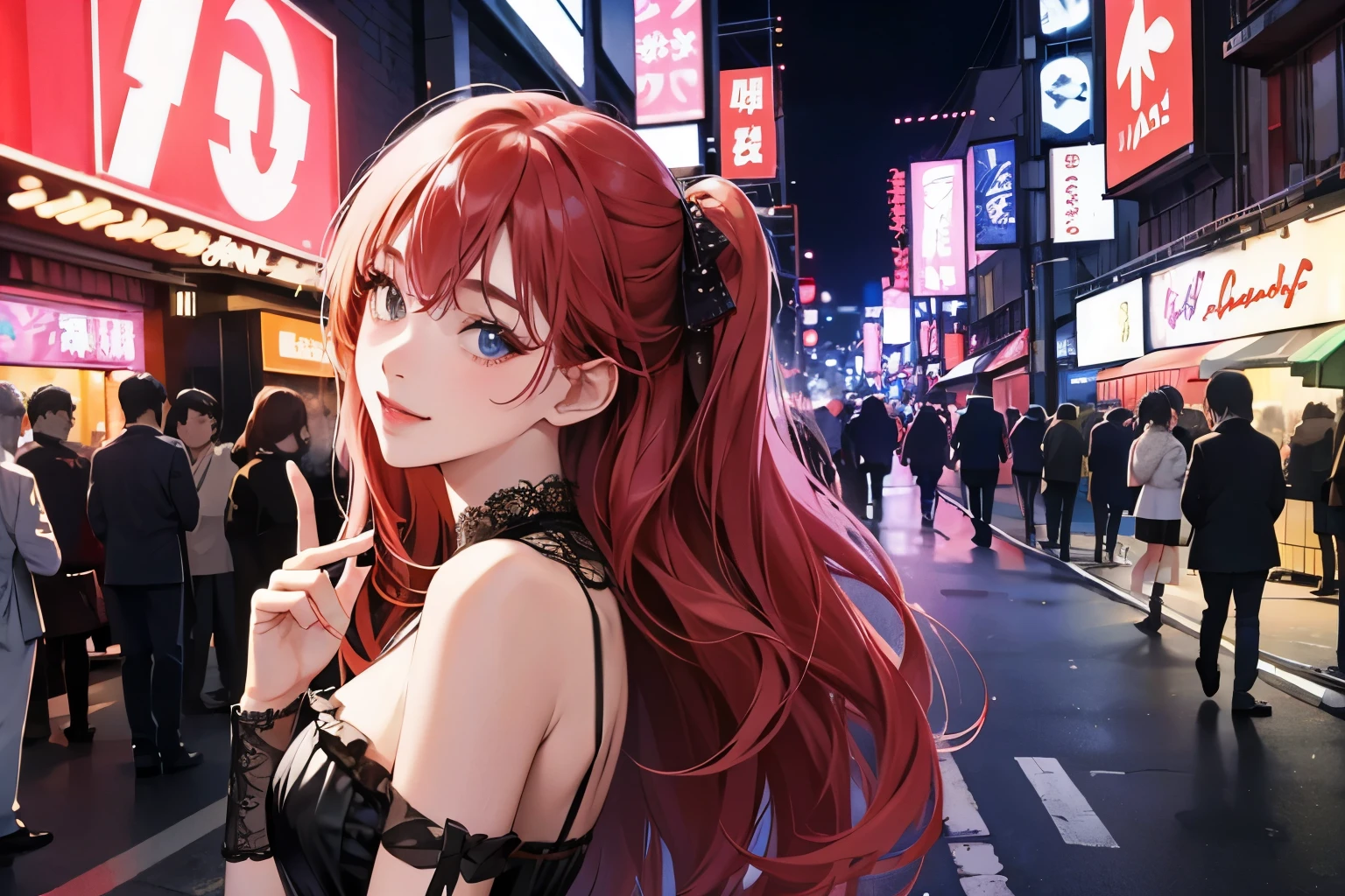 Beautiful woman、cabaret、Kabukicho at night,Prostitute,look at viewer