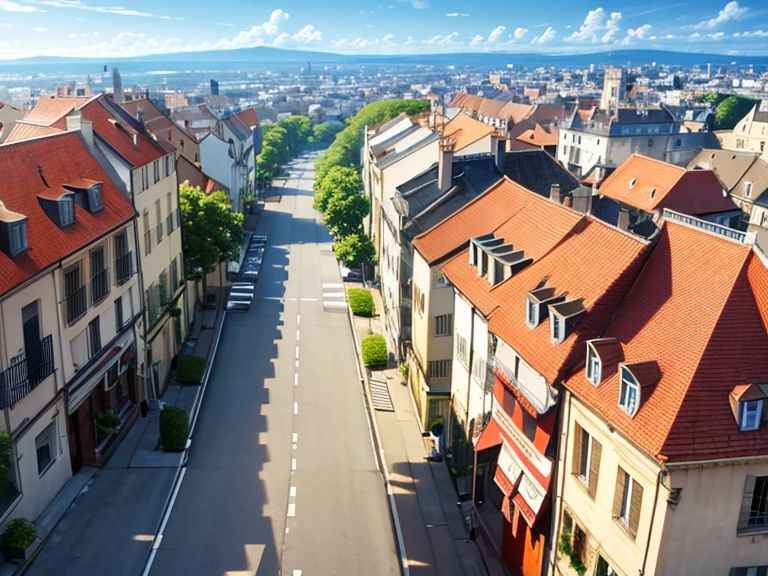 old Parisian houses,street town, houses, view from street, a huge mansion