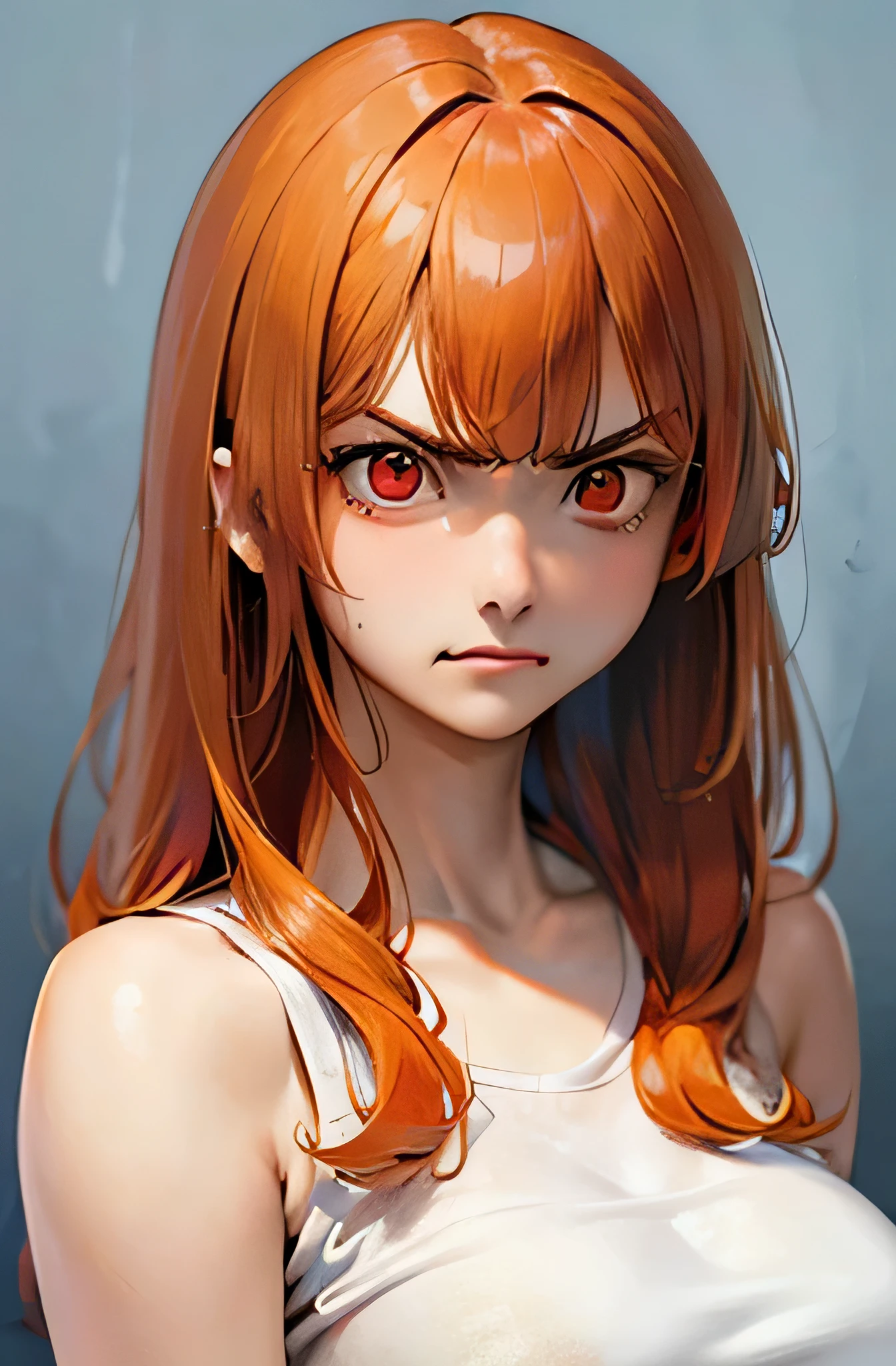 /*General image quality*/ (8k, RAW photo, best quality, masterpiece:1.2), ultra detailed, ultra high res, high-resolution,(realistic, photo realistic:1.4),depth of field, realistic shadow, caustics, natural shading, photon mapping, fine-textured, perfectly focused,
/*Detailed image quality*/ cinematic lighting, soft lighting, HDR, SIGMA 24 mm F/2.8, ISO 400, 1/125 sec shutter,an extremely delicate and beautiful, extremely detailed, 8k wallpaper, Amazing, finely detail, huge file size, extremely detailed CG, unity 8k wallpaper, official art, perfect artwork, production art,
BREAK
/*figure*/
1girl, (20 years old:1.2), cute girl, pretty girl, perfect idol, kawaii,realistic body, , gravure model,realistic skin texture, fair skin, shiny skin, slender body, good figure, gleaming skin,
BREAK
/*system*/
glamorous,tall,large breasts,
BREAK
/*Hairstyle*/
(((((blunt bangs))))),(((((orange hair))))),(((((straight hair))))),(((((long hair))))),
BREAK
/*eye*/
beautiful eyes,(((((red eyes))))),
BREAK
/*expression*/
(((((angry))))),
BREAK
/*Costume*/
bikini,
BREAK
/*Pause*/
arms behind back,
BREAK
/*angle*/
upper body,
REAK
/*place*/
white background,
BREAK
/*Brightness*/
sunlight,