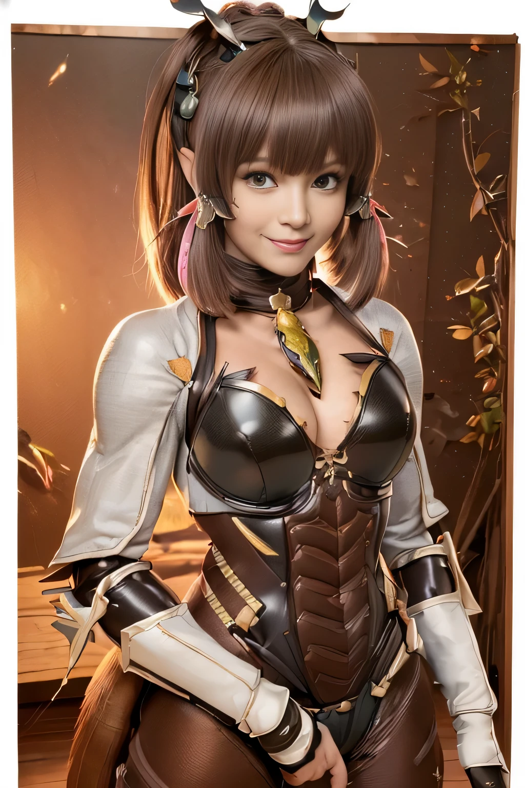 (high resolution,masterpiece,best quality,extremely detailed CG, anime, official art:1.4), realistic, photo, amazing fine details, all intricate, gloss and shiny,awesome many layers, 8k wall paper, 3d, sketch, kawaii, illustration,( solo:1.4), perfect female proportion,villainess, (fusion of dark brown cockroach and lady:1.4), (brown cockroach form lady:1.2), (brown cockroach lady:1.2), (fusion:1.2), (solo:1.4), (evil smile:1.2), muscular, abs, (cockroach brown exoskeleton bio insect suit:1.4), (cockroach brown exoskeleton bio insect armor:1.2), (brown transparency cockroach wing:1.4), (brown cockroach antennae:1.3),