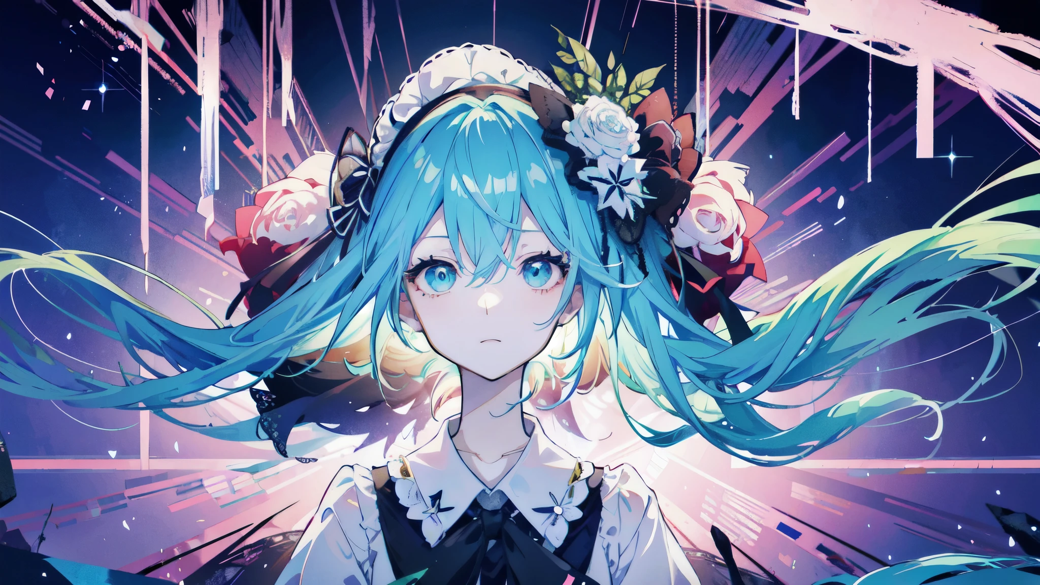 ( flowersHatsune Miku, pixiv), Fashion, Hair band, Bonnet, Dress, Striped sleeves, Garter belt, //
, (()), (Anime:1.5), Manga, Daylight, Edge Lighting, ((High Definition:1.2, Masterpiece:1.2)), Absurdity, High Definition, (8K Resolution), 8K, 8K Resolution, High Detail, Detailed and Complex, Complex Detail, Very Complex Detail, Absurd Detail, ((Upper Body:1.2)), Portrait, , (()), Anime, Manga, Sunlight, Edge Lighting, ((High Quality:1.2, Masterpiece:1.2)), Absurdity, High Definition, (8K Resolution), 8K, 8Kless, 8K Resolution, High Detail, Detailed and Intricate, Intricate Detail, Very Intricate Detail, Absurd Amount of Detail, ((Upper Body: 1.2)), Portrait,