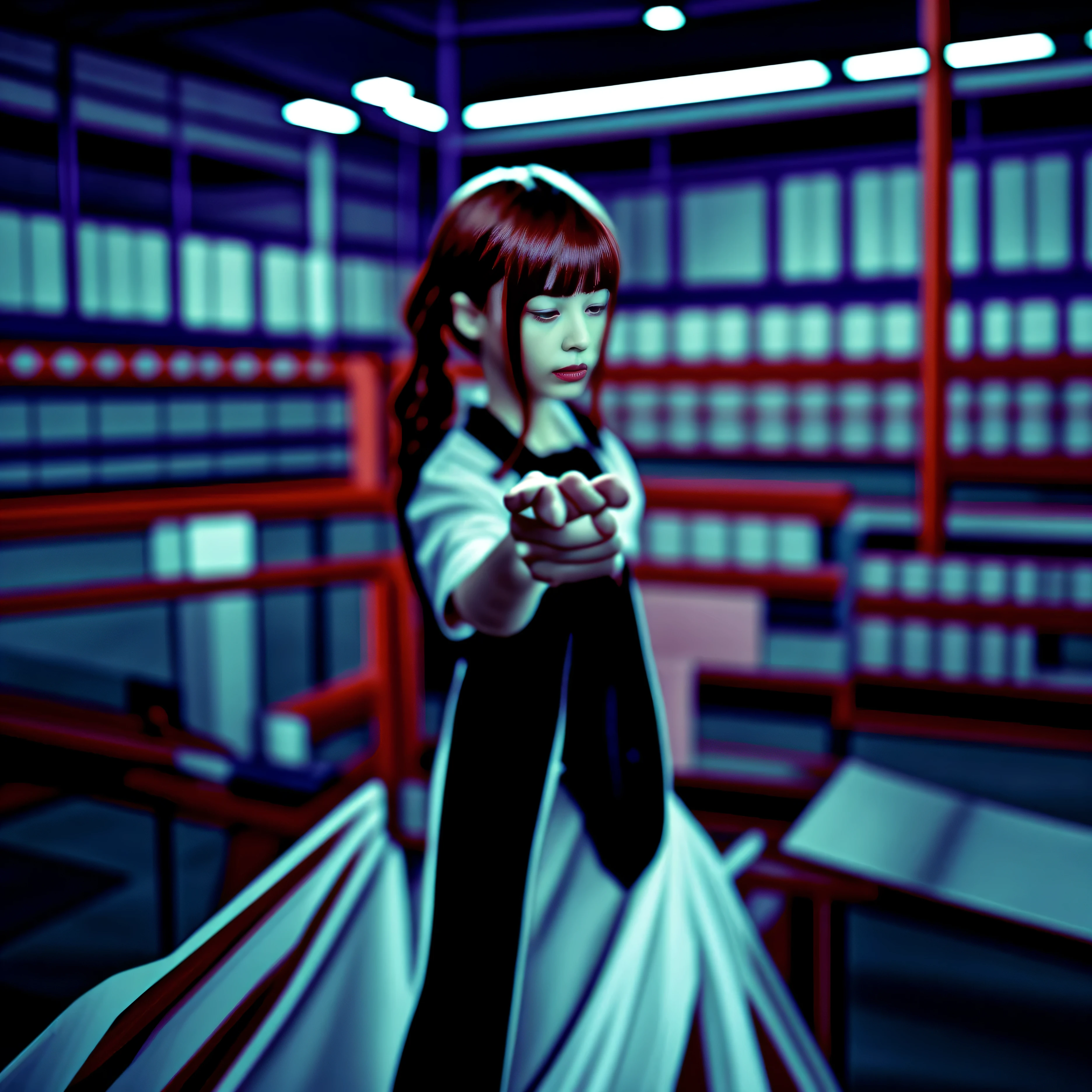 A girl work in factory