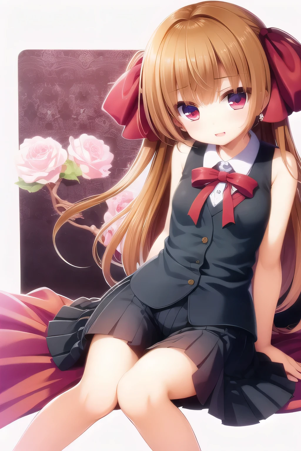 ((highest quality)), ((masterpiece)), (detailed), Perfect Face,girl,skirt,Long Hair,Cute face,Flat Design