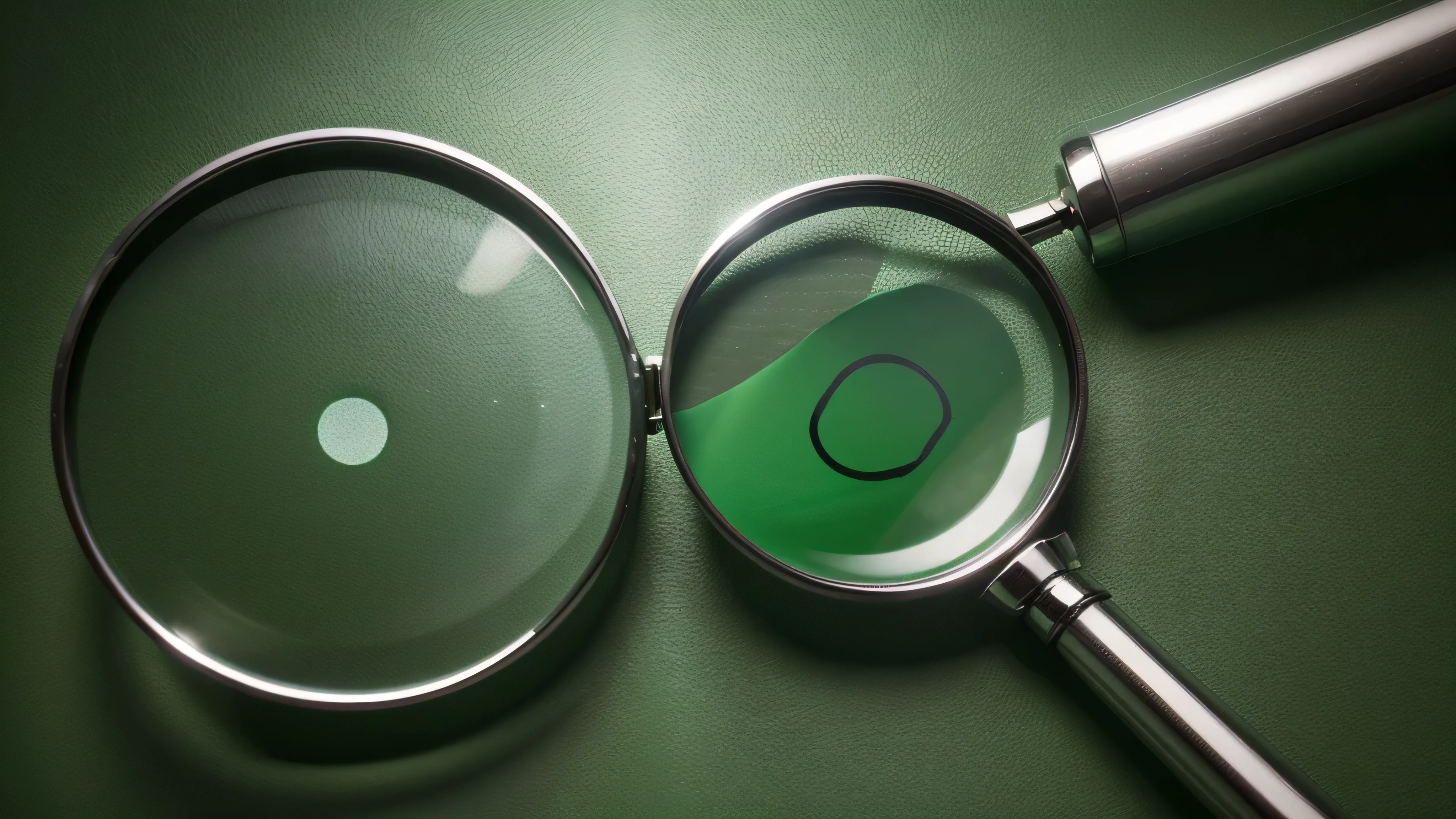 Magnifying glass with reduce CO2 emissions carbon symbol on green background for climate change to limit global warming and sustainable development and green business concept