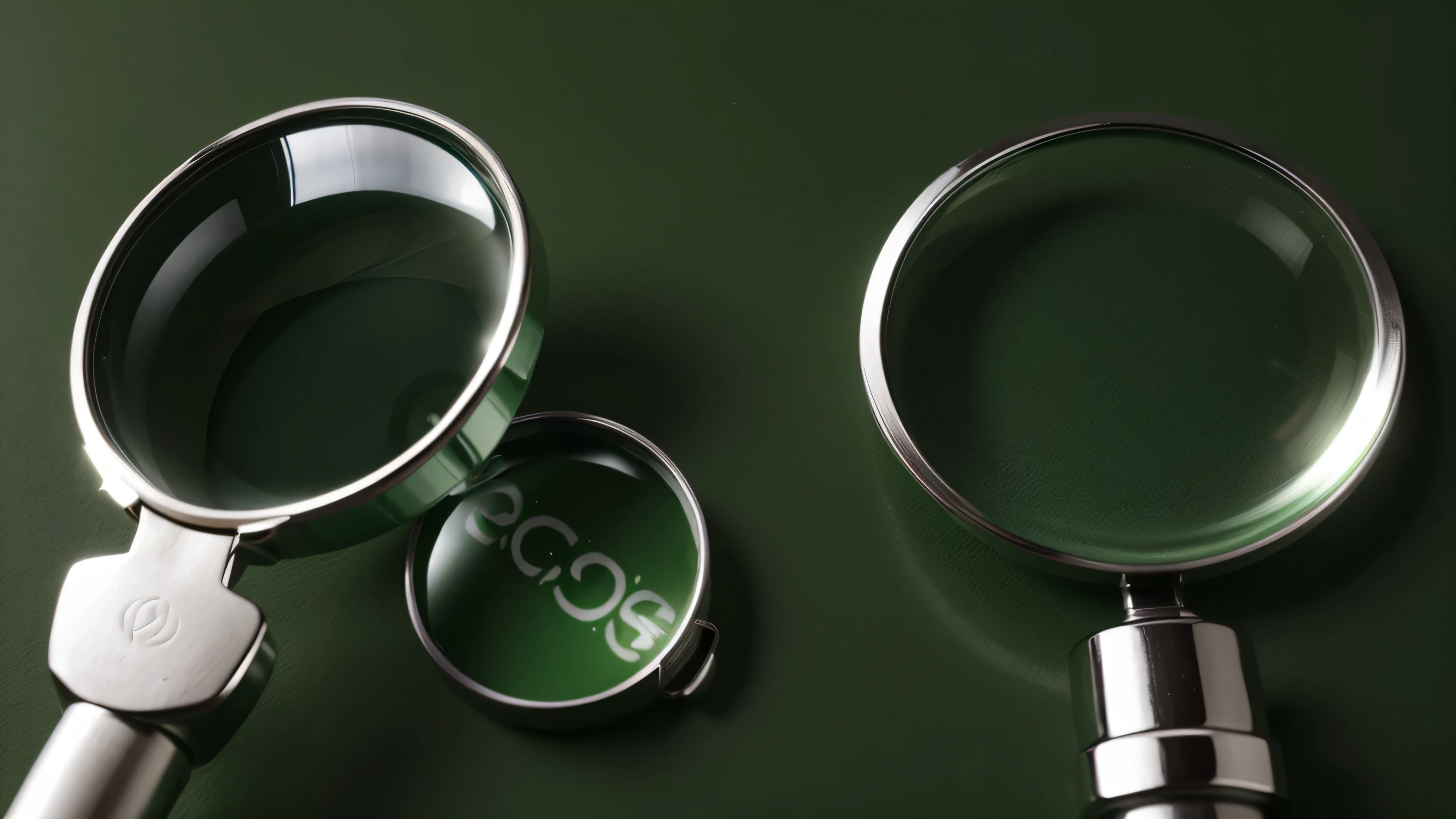Magnifying glass with reduce CO2 emissions carbon symbol on green background for climate change to limit global warming and sustainable development and green business concept