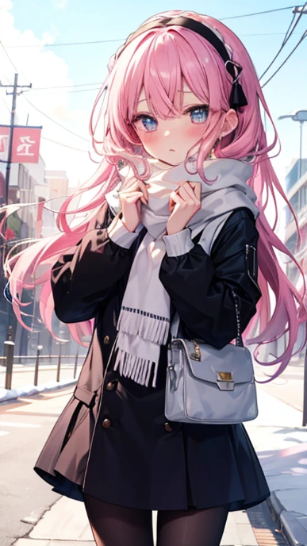 、、Shyness、blush、Embarrassing、blush、、、skirt、snow原、、snow、cold、scarf、scarfを巻く、降snow高解像度、Full HD、8K quality、、、Droopy eyes、、、Eye highlights、Vivid eyes、Clear Eyes、Beautiful Eyes、avert your eyes、Embarrassing、blush、、Eye highlights、、、Eye highlights、Incredibly beautiful eyes、Black tights with pink lines、、、Valentine&#39;s Day、chocolate、両手で心臓型のchocolate持つ、、Confession、Pink Hair、Let your hair down、Straight Hair、Long Hair、Black headband、Black headband