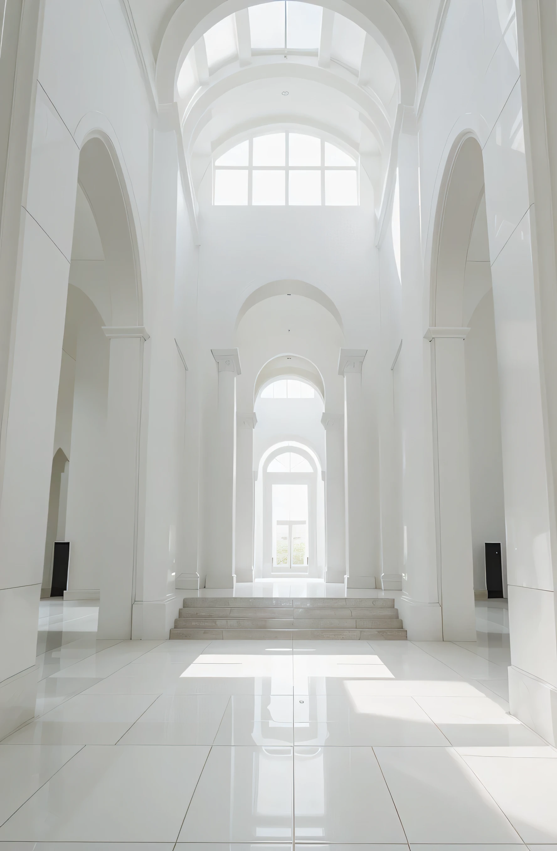 pure white palace with white tiles and background