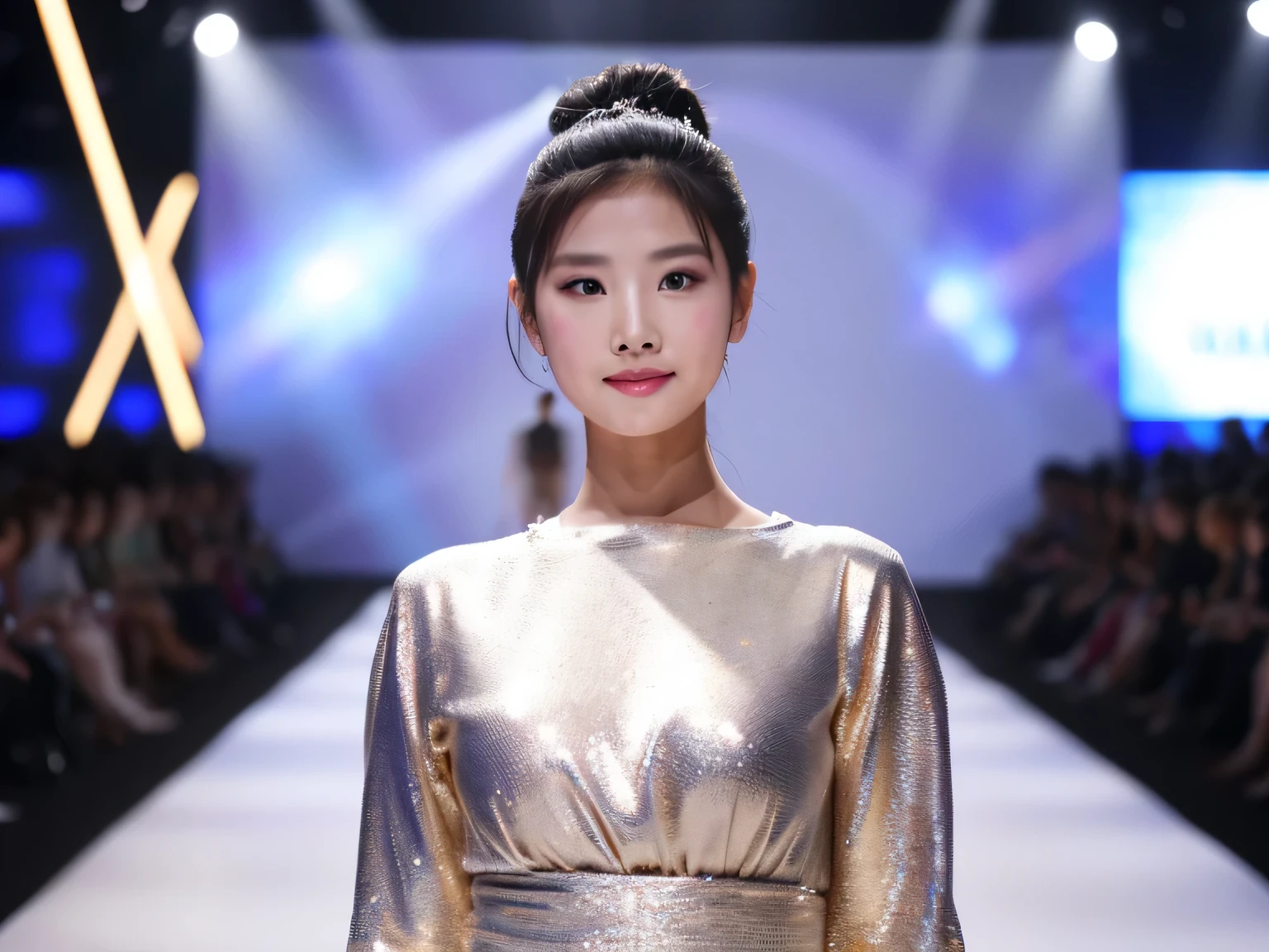 Fashion show runway、(highest quality, 8K, masterpiece, )