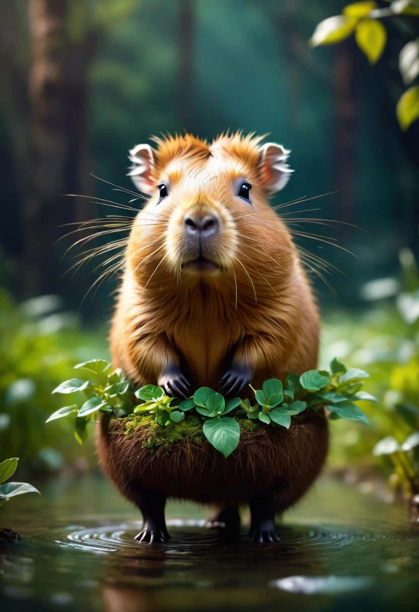 a cute capybara, by joel robison, best quality, masterpiece, very aesthetic, perfect composition, intricate details, ultra-detailed