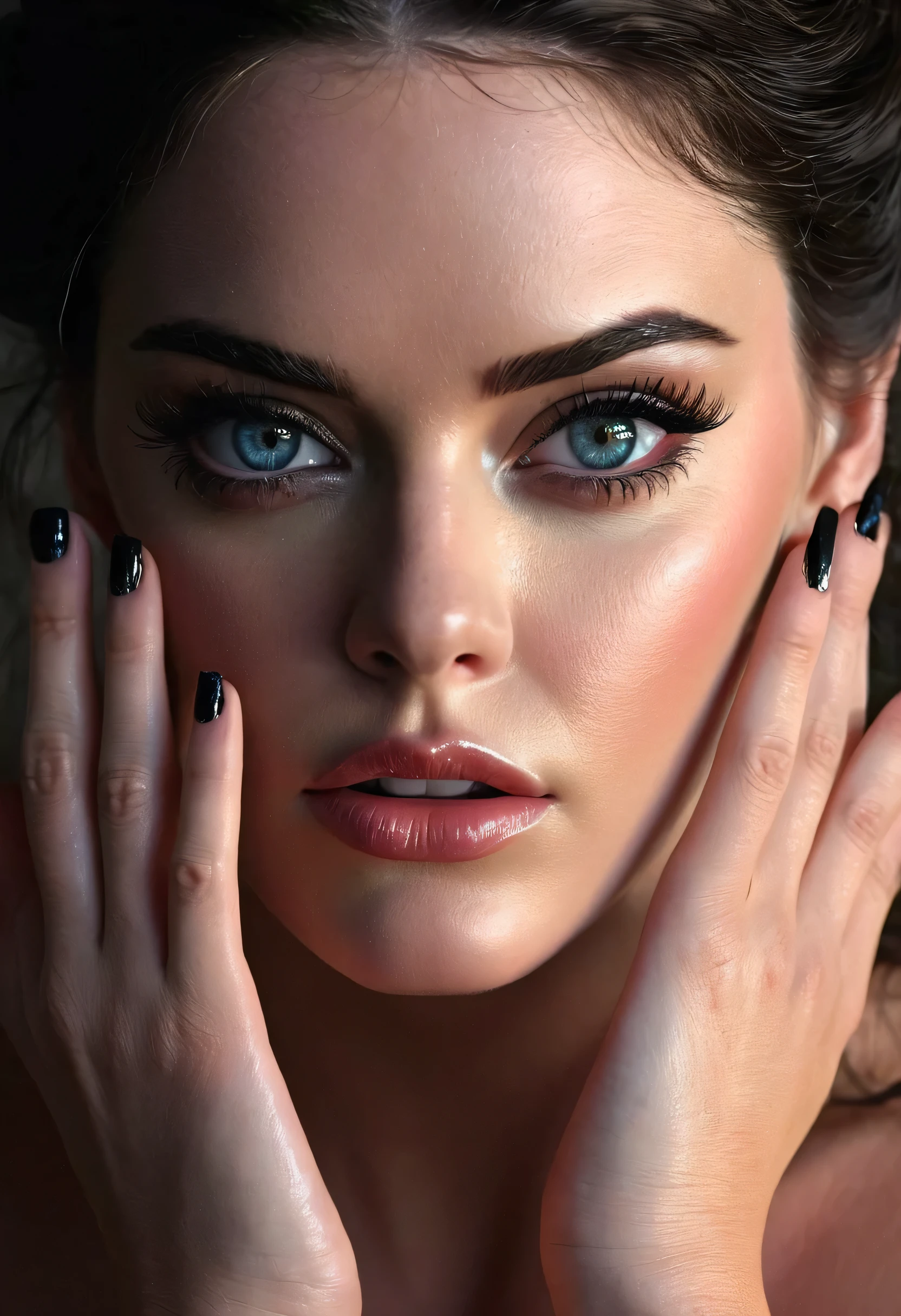 beautiful, masterpiece, best quality, ((pretty eyes), (delicate face)), full-body, animation, 1 girl, Alison Tyler, Portrait shooting, watching the audience, intricate details,, ((Strong contrast between light and dark)),, (5 fingers, fine hand-shape, 1.5)),