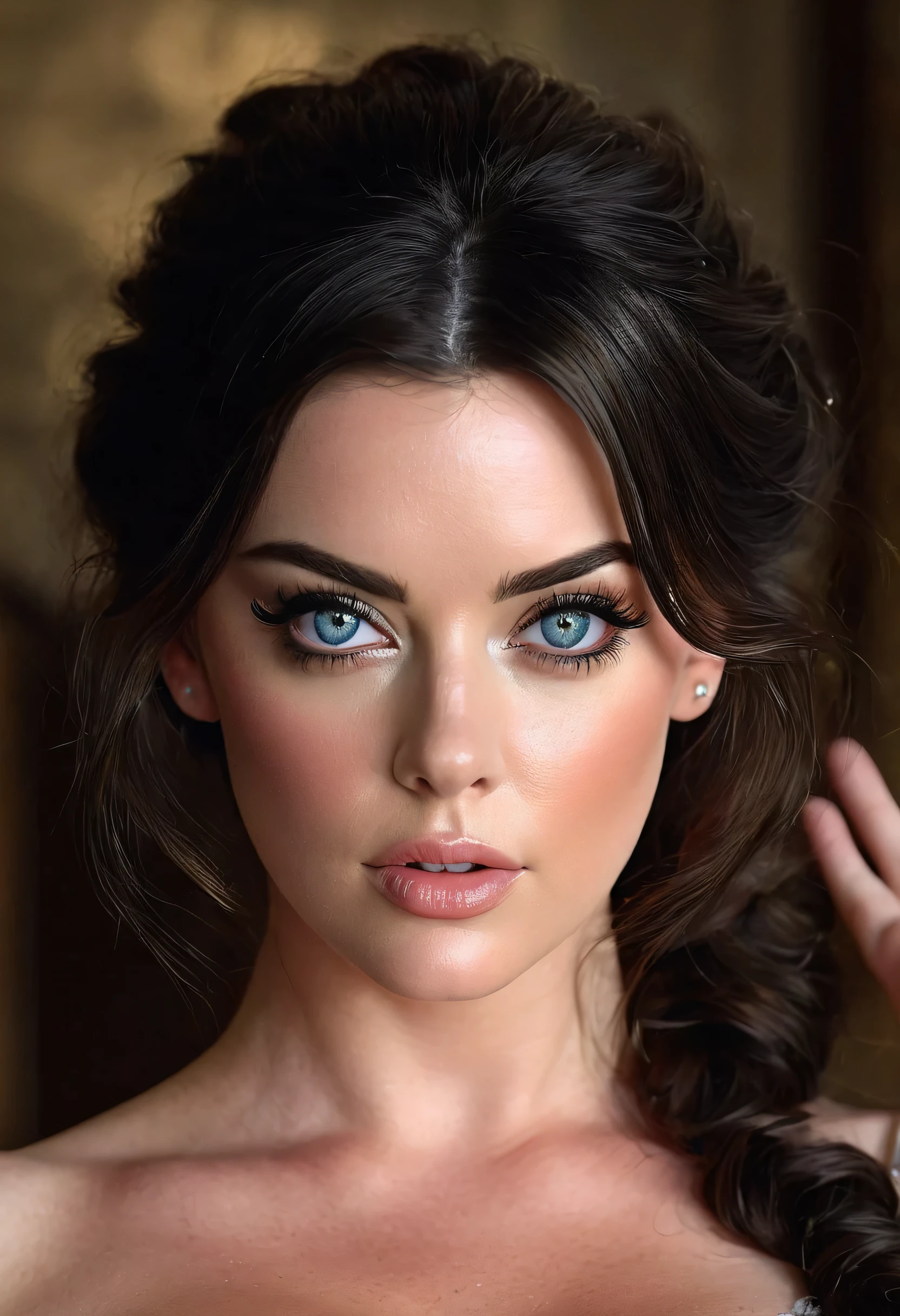 beautiful, masterpiece, best quality, ((pretty eyes), (delicate face)), full-body, animation, 1 girl, Alison Tyler, Portrait shooting, watching the audience, intricate details,, ((Strong contrast between light and dark)),, (5 fingers, fine hand-shape, 1.5)),