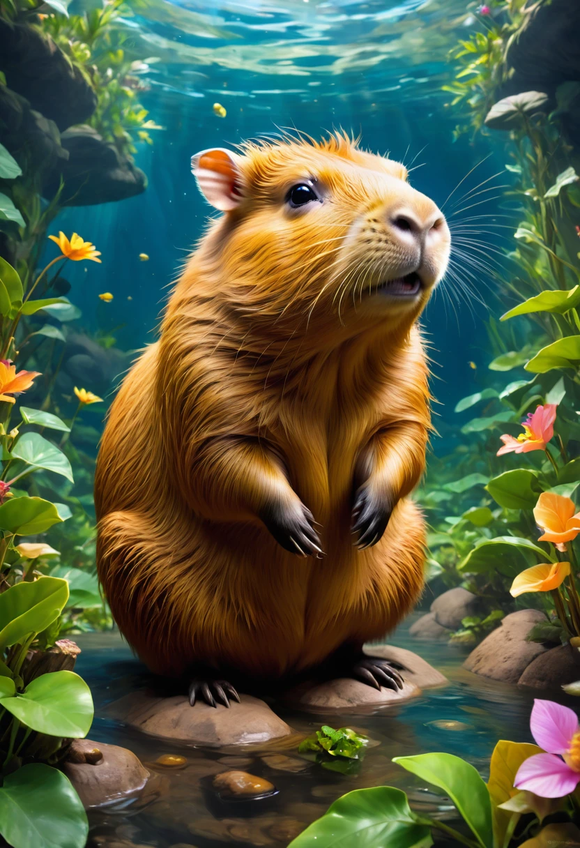 a cute capybara, by Bjarke Ingels, best quality, masterpiece, very aesthetic, perfect composition, intricate details, ultra-detailed